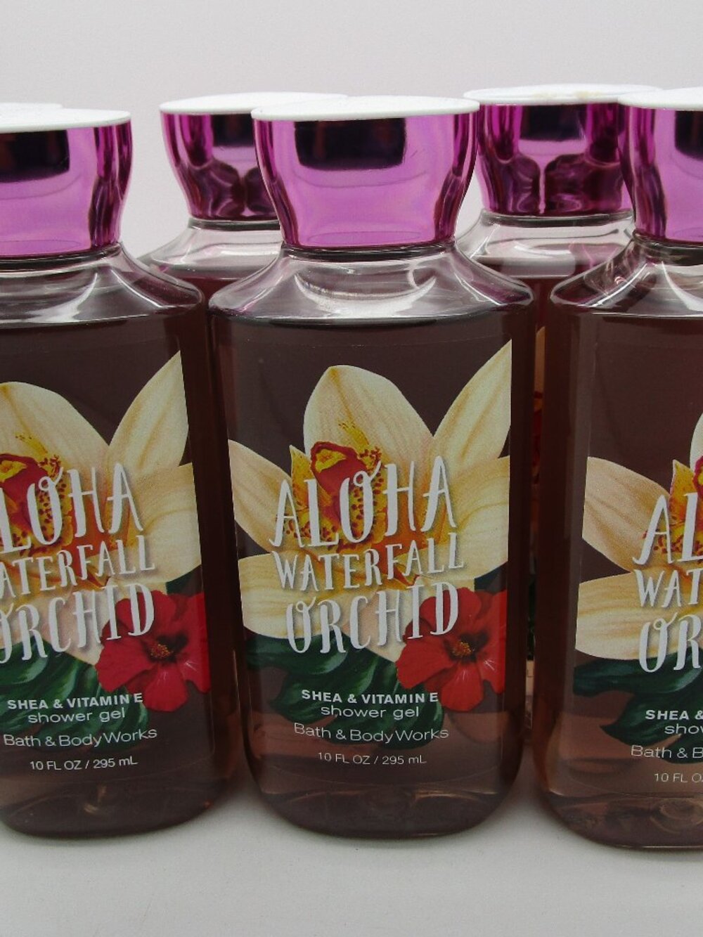 [Lot of 6] BATH & BODY WORKS Shower Gel ALOHA WATERFALL ORCHID — 10 oz Each